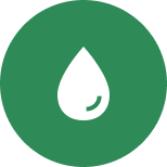 Here's an alt tag for the image: `White water drop on green circle`